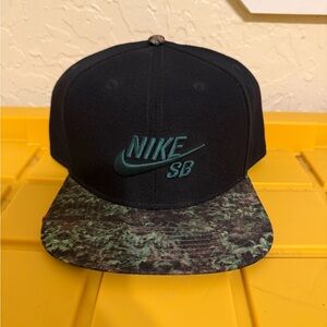 Nike Black and Green Camo Brim Cap